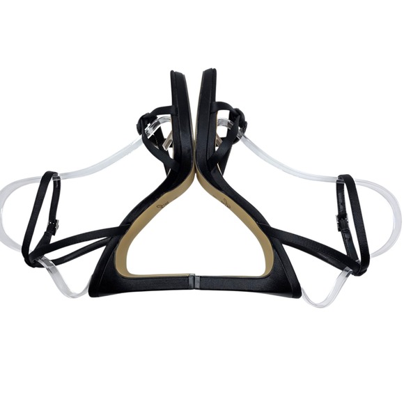 Badgley Mischka Black Rhinestone‎ Ankle Strap Block Heel Platform Sandals 6.5 - Picture 9 of 12